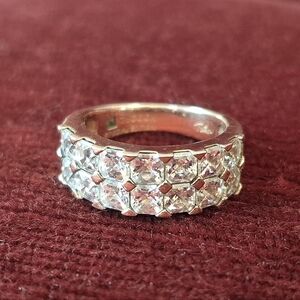 Rose Gold Plated Sterling Silver Ring CZ